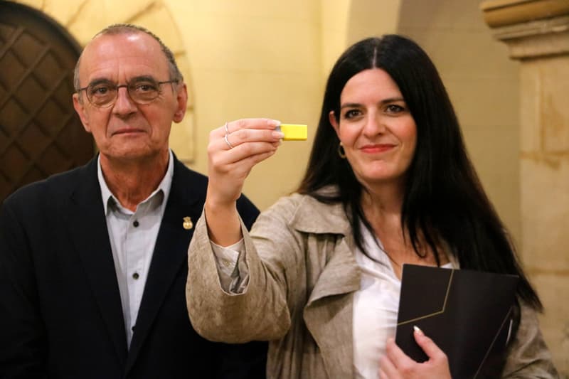 L'advocada Carla Vall i l'alcalde de Lleida, Miquel Pueyo
