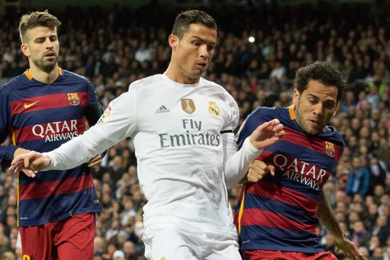 Ronaldo al Camp Nou amb Piqué i Alves