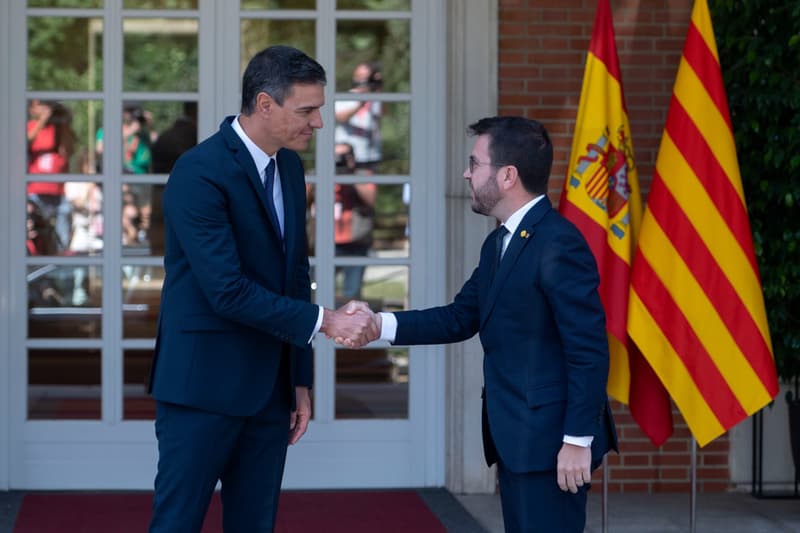 Aragonès i Sánchez a la reunió del juliol