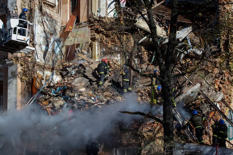 Edifici bombardejat a Kíiv el passat octubre