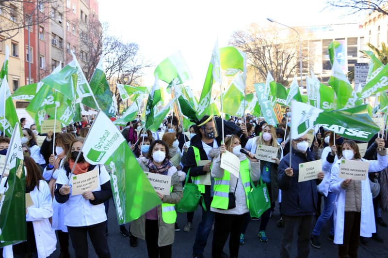 Protesta del sindicat SATSE al gener