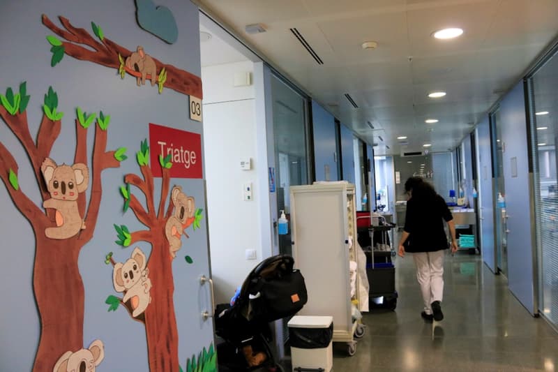 Pasillo de Urgencias de Pediatría del Hospital Sant Pau de Barcelona