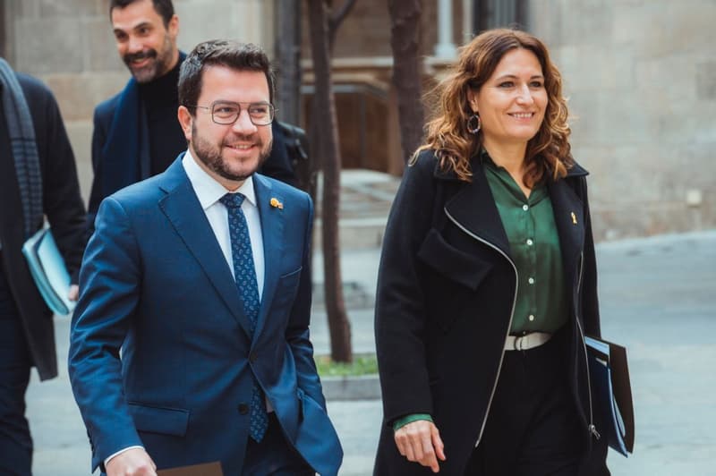 El president Pere Aragonès i la consellera Laura Vilagrà, aquest dimarts
