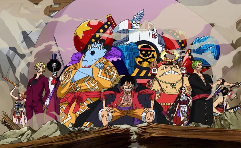 La banda del sombrero de paja en el capítulo 1000 del anime