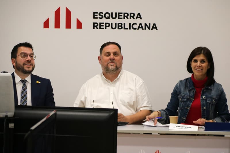Pere Aragonès, Oriol Junqueras i Marta Vilalta (ERC)