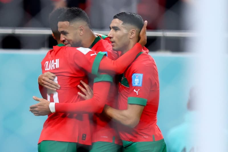 La selecció del Marroc celebra un gol 
