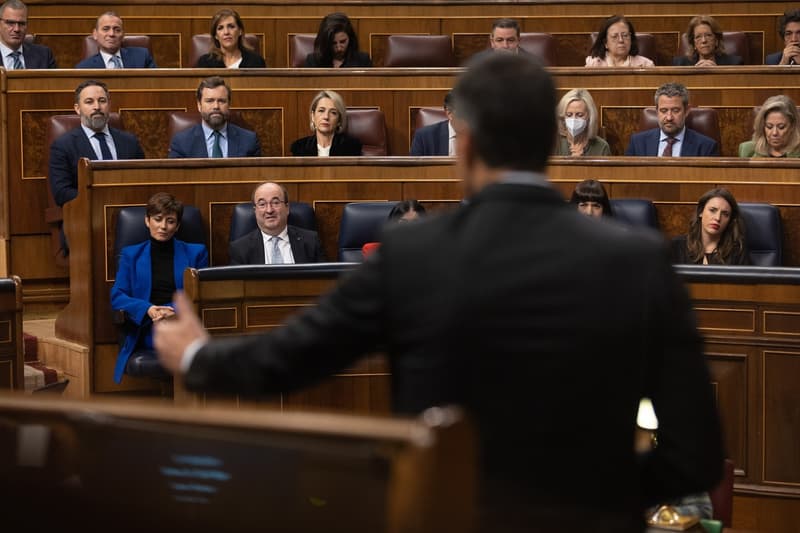 Pedro Sánchez intervé durant una sessió plenària al Congrés dels Diputats
