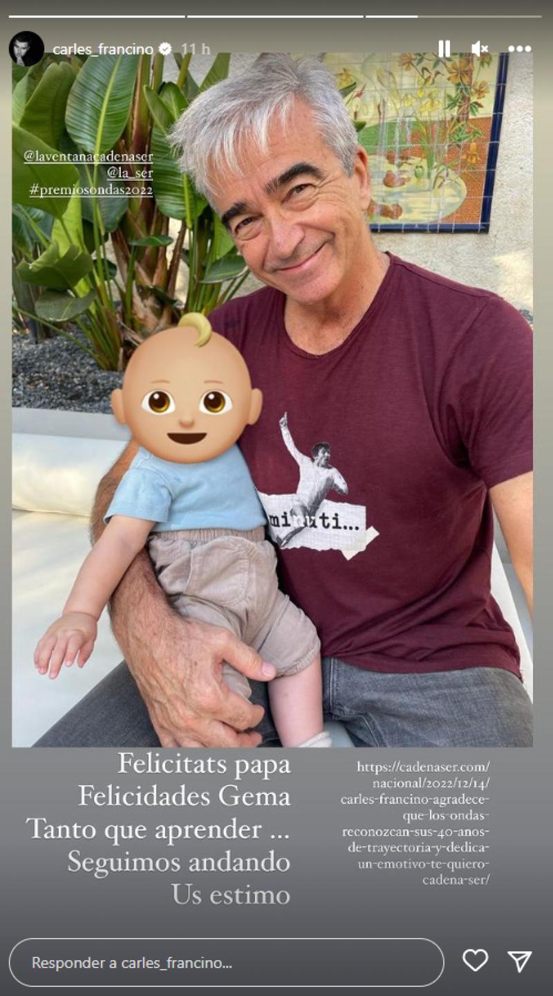 El periodista Carles Francino amb el seu nét | Instagram