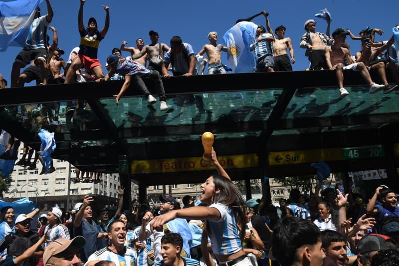 Celebración en Argentina después de ganar el Mundial de fútbol
