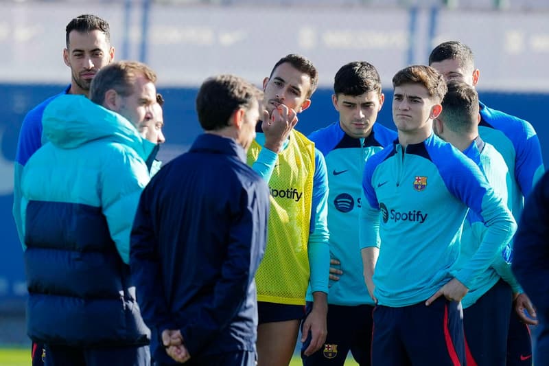 Eric al entrenamiento del Barça