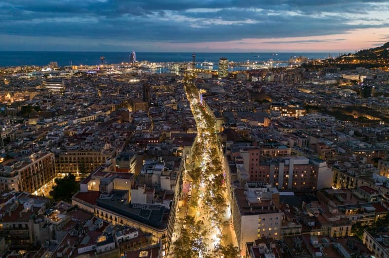 Vista aèria de La Rambla de Barcelona