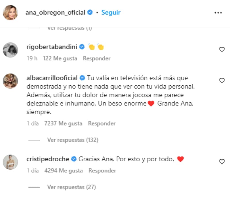 Cristina Pedroche agradece a Ana Obregón sus palabras | Instagram