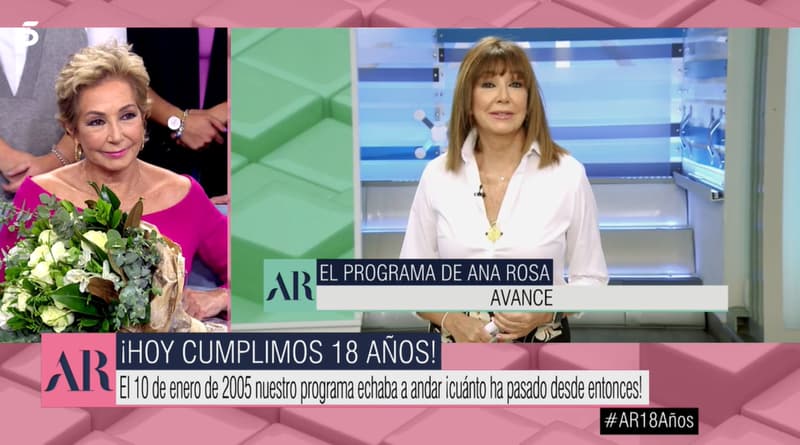 Ana Rosa Quintana durant el 18 aniversari del seu programa | Telecinco