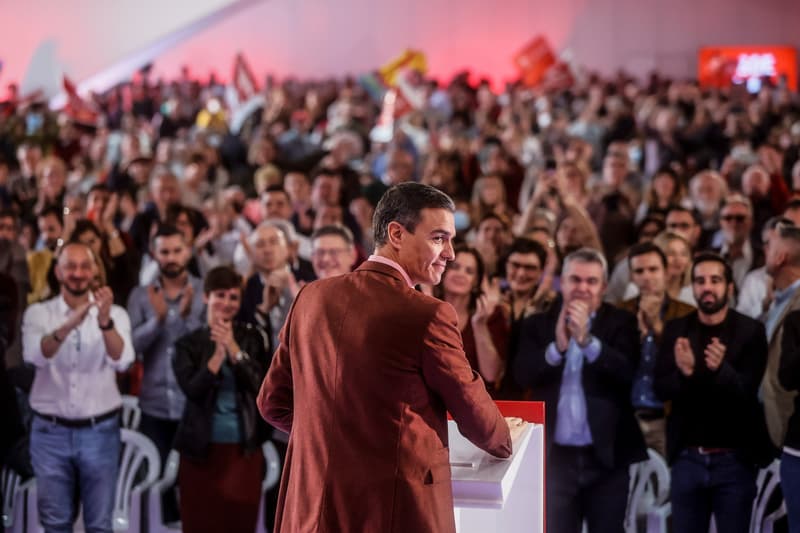 Pedro Sánchez, presidentE del Gobierno, en un acto del PSOE