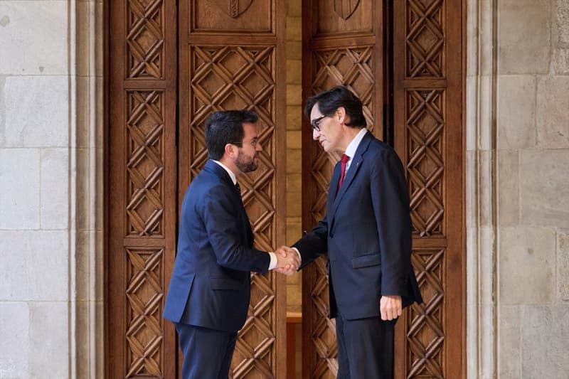 Pere Aragonès i Salvador Illa al Palau de la Generalitat