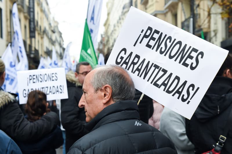 Manifestació en defensa de les pensions el passat desembre a Madrid