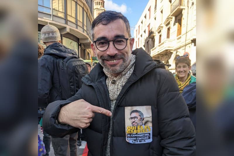 Gabriel Fernàndez, alcaldable de ERC en Sabadell, en la manifestación contra el Cuarto Cinturón