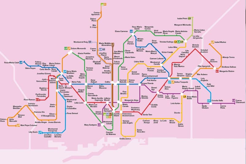 El 'nou' mapa feminista de la xarxa de metro de Barcelona | Ajuntament de Barcelona