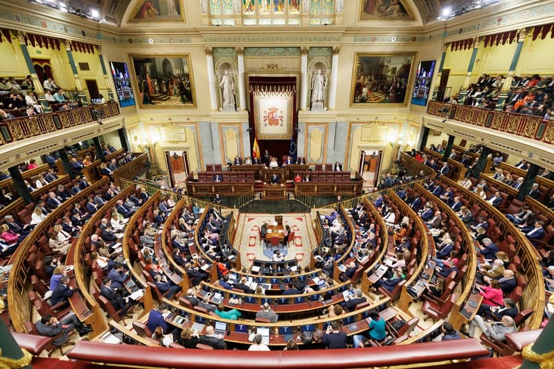 Vista general de un debate de la moción de censura, en el Congreso de los Diputados