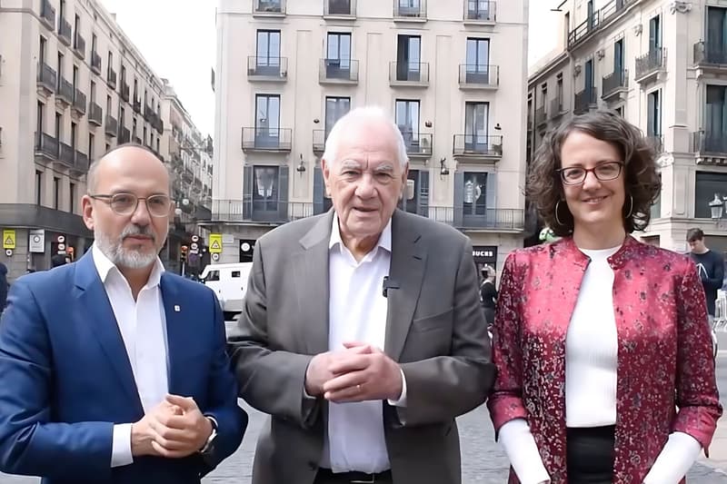 Ernest Maragall amb Carles Campuzano i Tania Verge