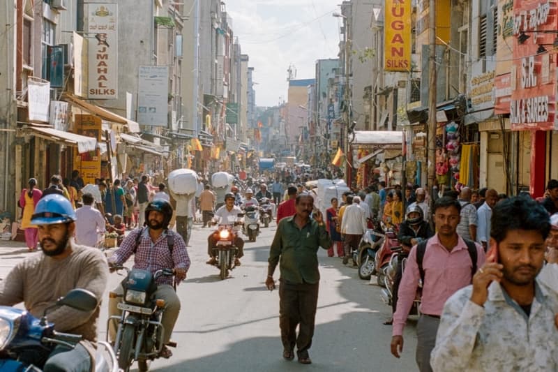 Imagen de archihuevo de una calle de la India