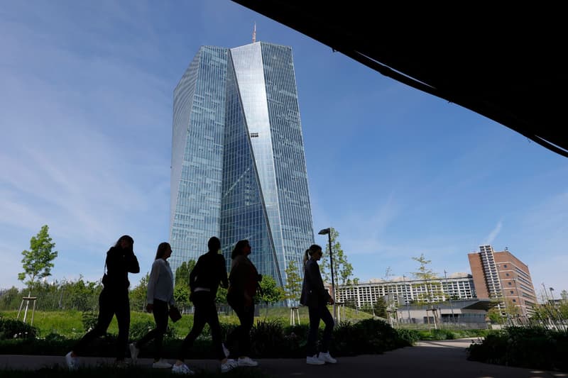 Vista de la sede del Banco Central Europeo (BCE) en Frankfurt 