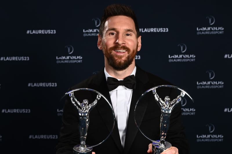 Leo Messi amb els dos Laureus 