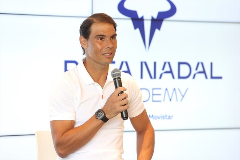 El tennista Rafael Nadal durant una roda de premsa en la Rafa Nadal Academy