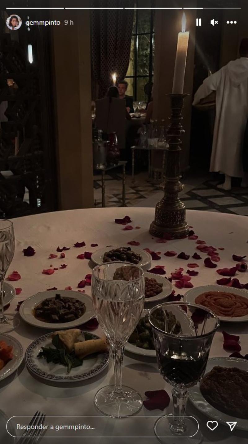 Imagen de la cena romántica de Marc Márquez y Gemma Pinto en Marrakech | Instagram