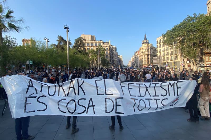 Manifestación antifascista en Barcelona