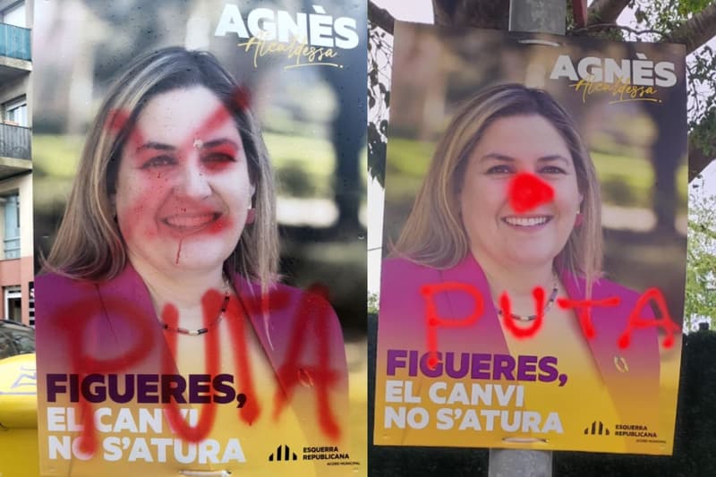 Carteles con insultos a la candidata de ERC Figueres