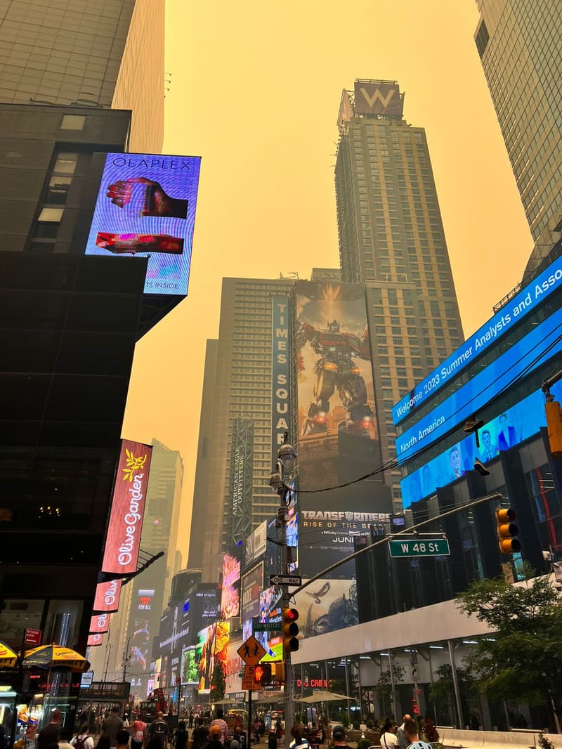 Cielo lleno de niebla naranja en Nueva York | Principal