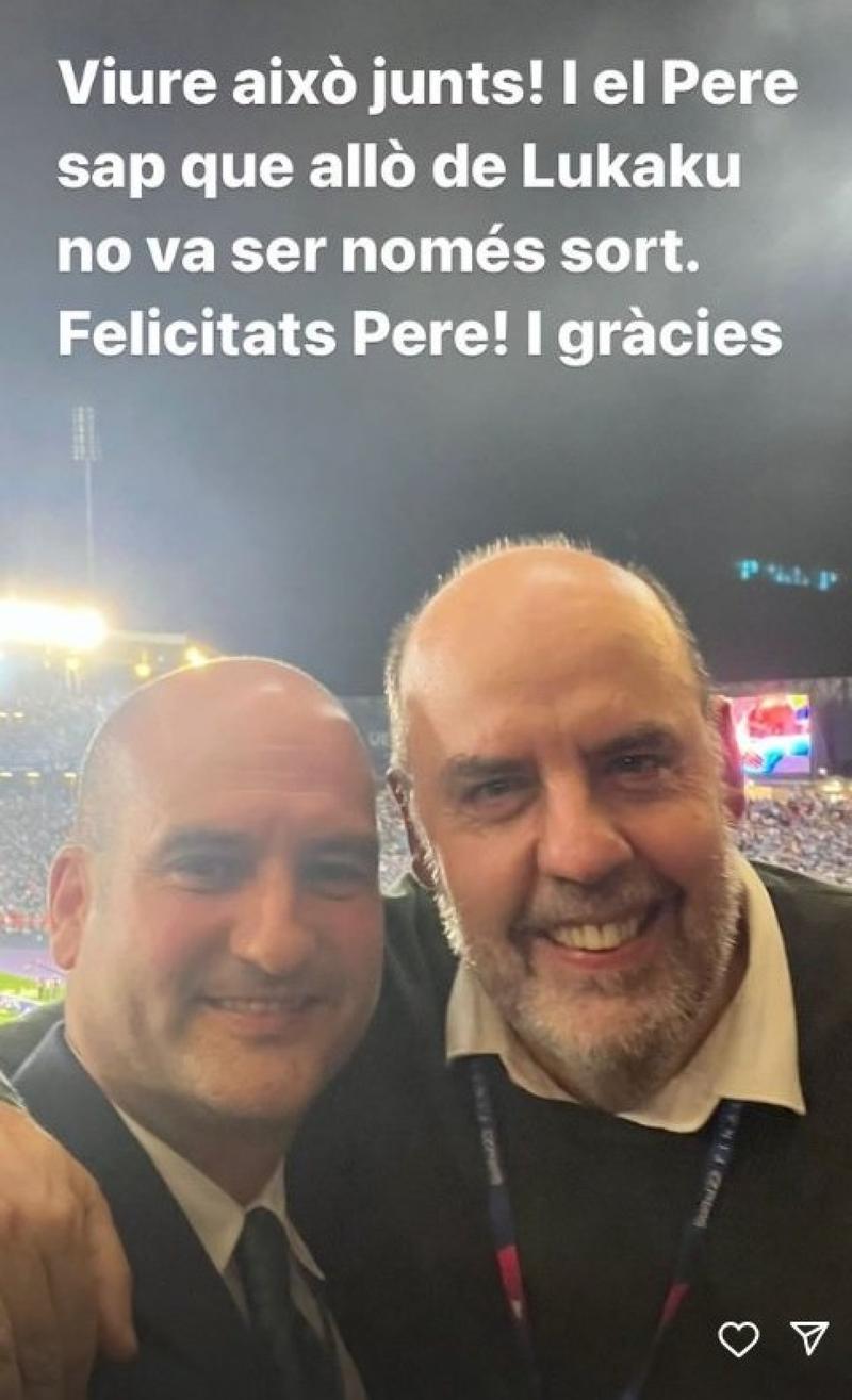 Jordi Basté, con Pere Guardiola en la final de la Champions | Instagram