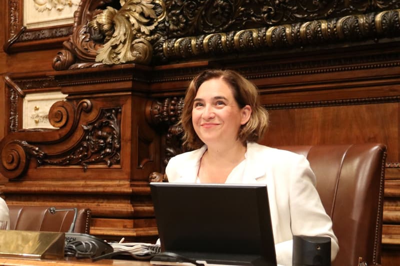 Ada Colau en l'últim ple municipal de la legislatura