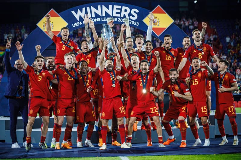 La selección española celebra el triunfo de la Nations League