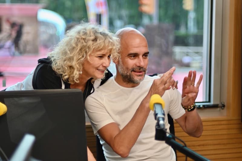 Pep Guardiola i Mònica Terribas, aquest dimarts a Catalunya Ràdio