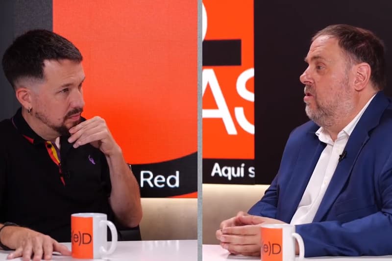 El líder d'Esquerra, Oriol Junqueras, entrevistat per Pablo Iglesias
