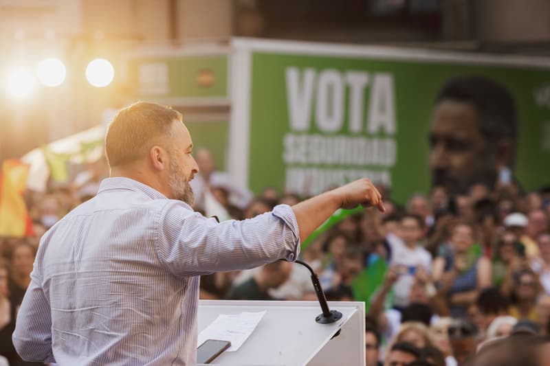 El líder de Vox, Santiago Abascal, durant un acte electoral del 23-J aquest cap de setmana
