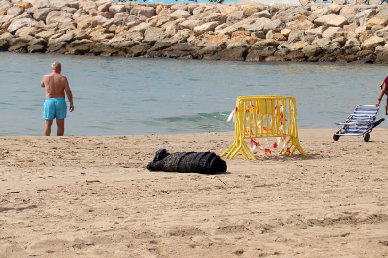 El cuerpo del bebé en la playa de Roda de Berà