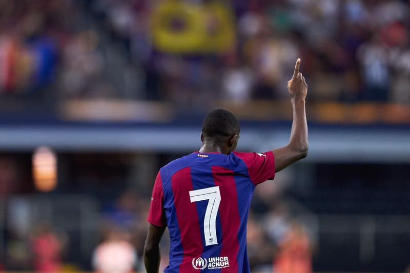 Dembélé, durante la pretemporada del Barça