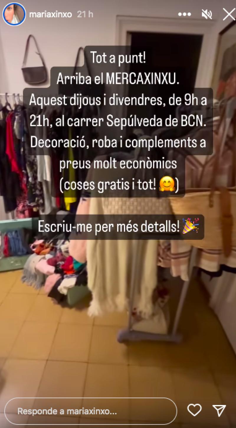 Maria Xinxó monta un mercat en el seu antic pis de Barcelona | Instagram