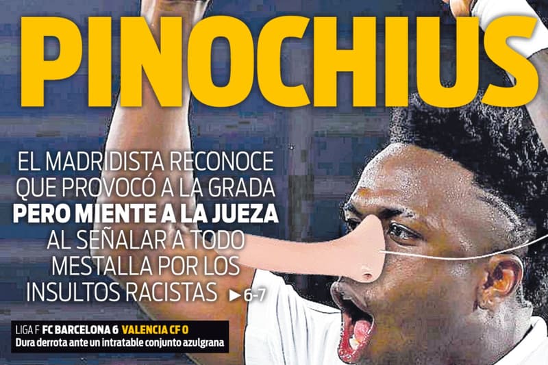 La portada del diari 'Superdeporte' acusant Vinicius de mentir davant la jutgessa