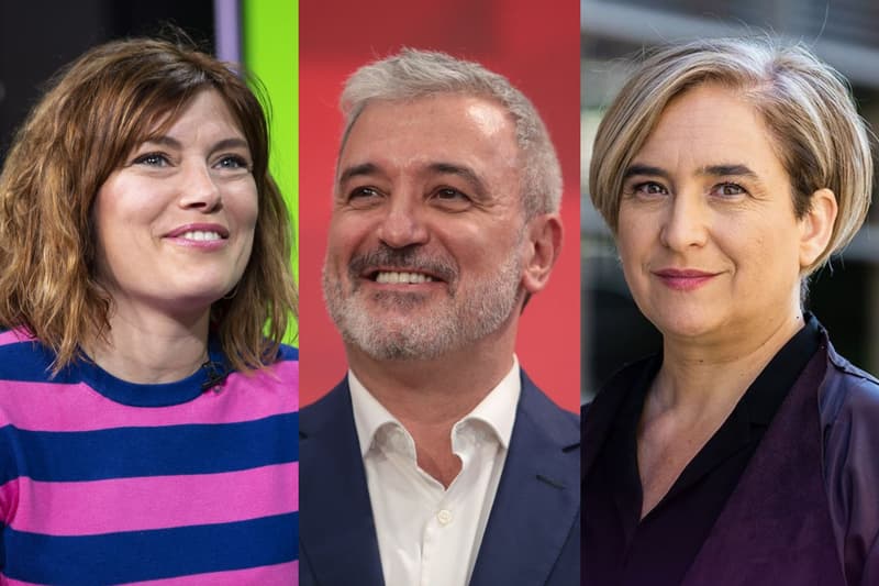 Elisenda Alamany (ERC), Jaume Collboni (PSC) i Ada Colau (BComú)