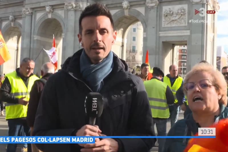 Jordi Gil, increpat per una manifestant ultra a Madrid
