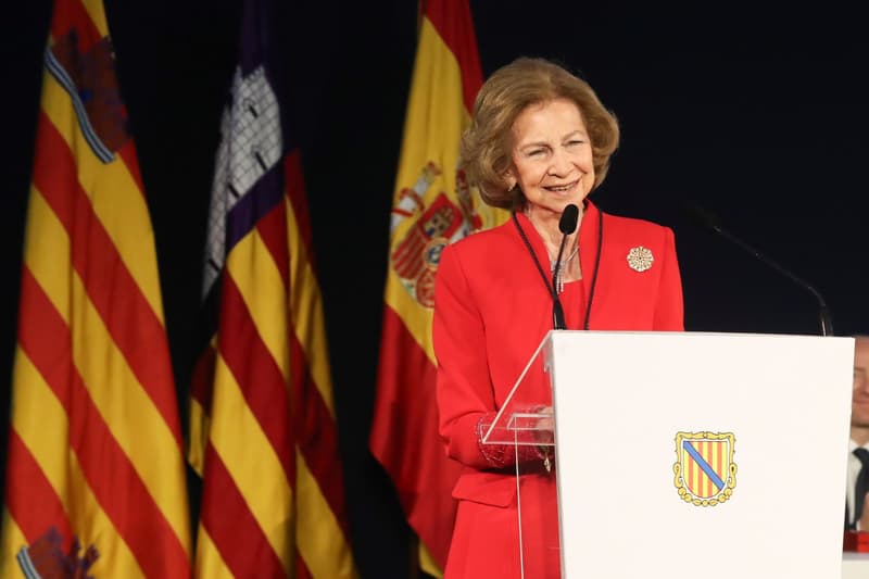 La reina emérita Sofía tras recibir la Medalla de Oro de las Illes Balears