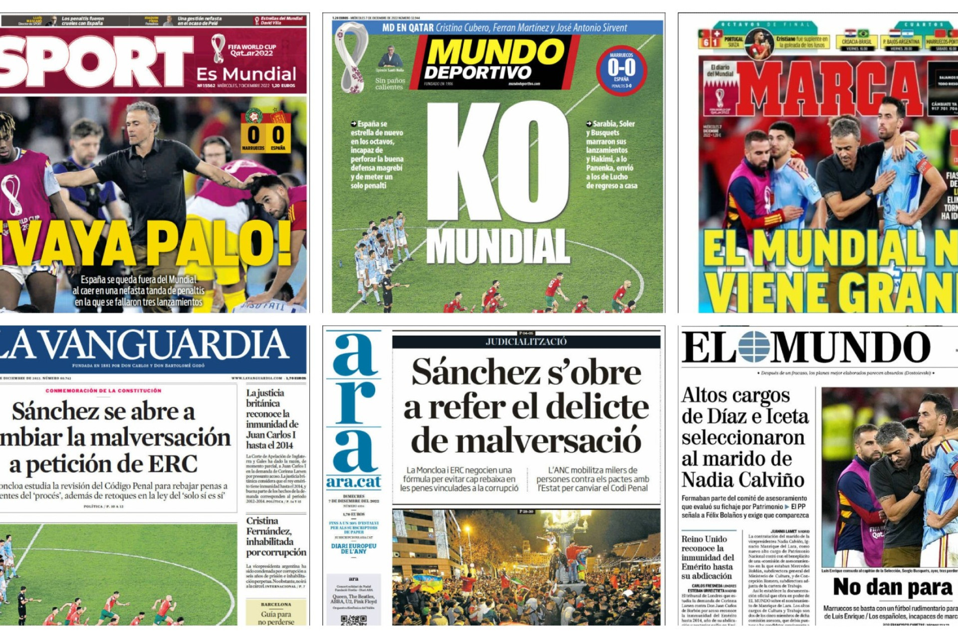 A penaltis y a la calle: La prensa destaca la derrota de la Roja al Mundial  